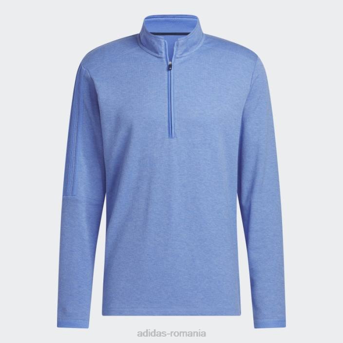 Adidas albastru mel 3 dungi pulover cu fermoar sfert adidas bărbați albastru mel 2JBN6159