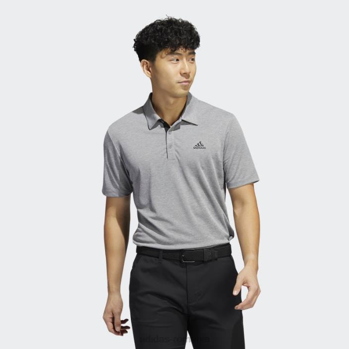 Adidas drive heather tricou polo gri mel bărbați gri mel 2JBN1189