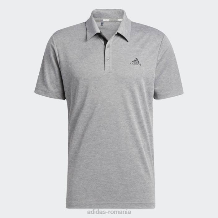 Adidas drive heather tricou polo gri mel bărbați gri mel 2JBN1189