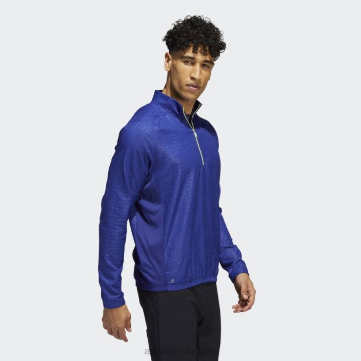 Adidas hanorac adidas cu fermoar sfert gravat indigo bărbați indigo 2JBN15231