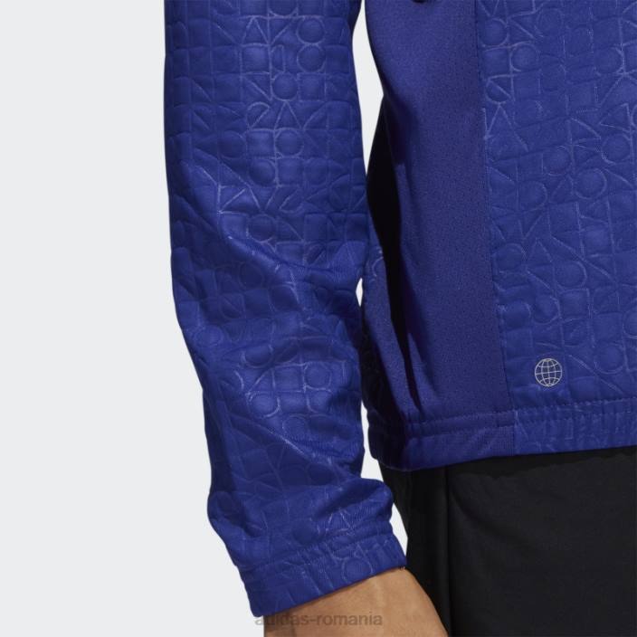 Adidas hanorac adidas cu fermoar sfert gravat indigo bărbați indigo 2JBN15231