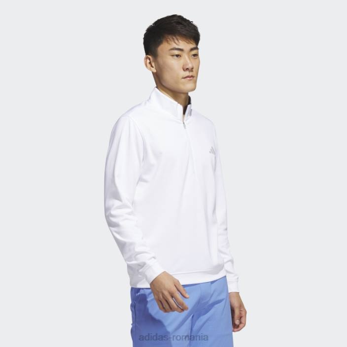 Adidas hanorac alb cu fermoar 1/4, adidas bărbați alb 2JBN13869