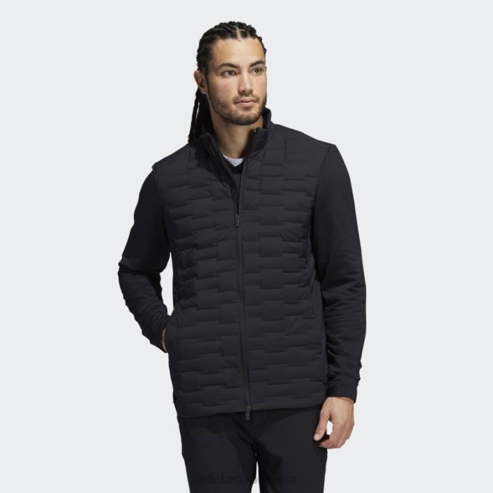 Adidas jachetă neagră căptușită cu fermoar complet, conținut reciclat bărbați negru 2JBN14074