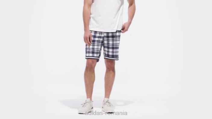 Adidas pantaloni scurți adicross în carouri de 8,5 inci alb adidas bărbați alb 2JBN7362