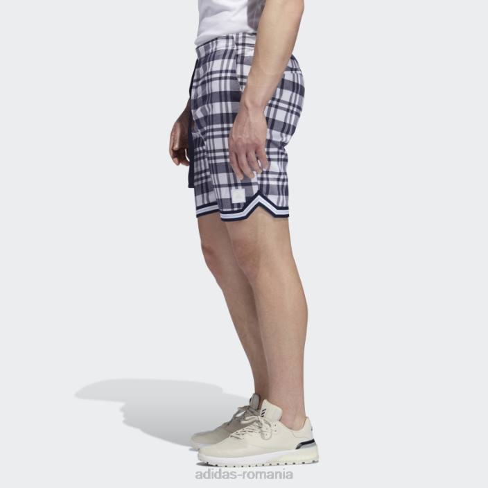 Adidas pantaloni scurți adicross în carouri de 8,5 inci alb adidas bărbați alb 2JBN7362