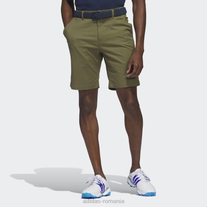 Adidas pantaloni scurți de golf de 9 inchi de culoare olive bărbați măsline 2JBN5849