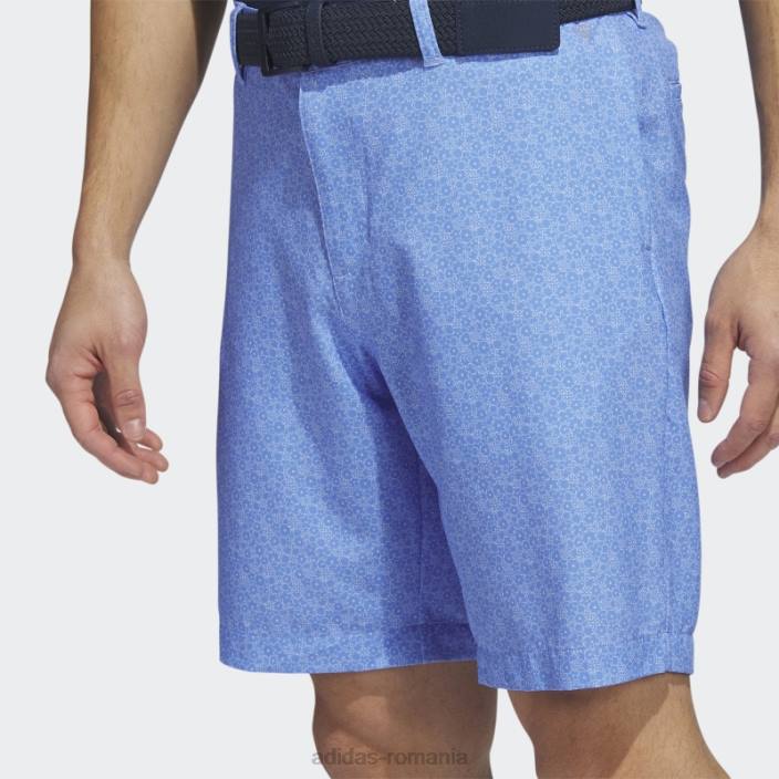 Adidas pantaloni scurți de golf imprimați ultimate365 de nouă inci, albaștri bărbați albastru alb 2JBN5815