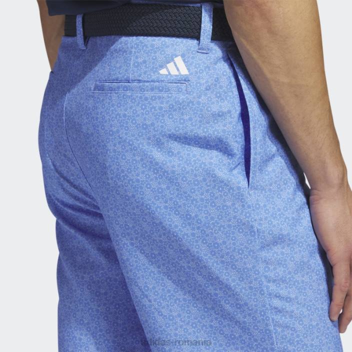 Adidas pantaloni scurți de golf imprimați ultimate365 de nouă inci, albaștri bărbați albastru alb 2JBN5815