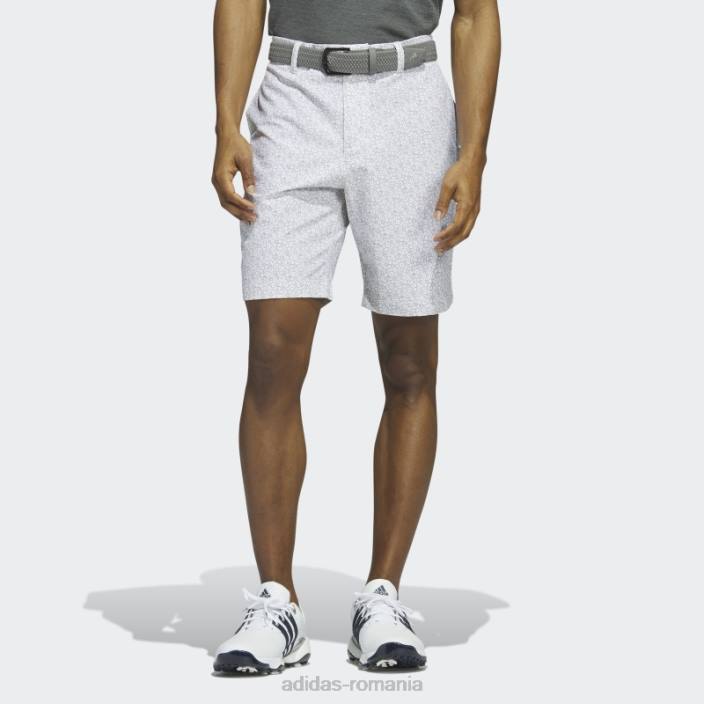 Adidas pantaloni scurți de golf imprimați ultimate365 de nouă inci, albi bărbați alb/gri 2JBN6643