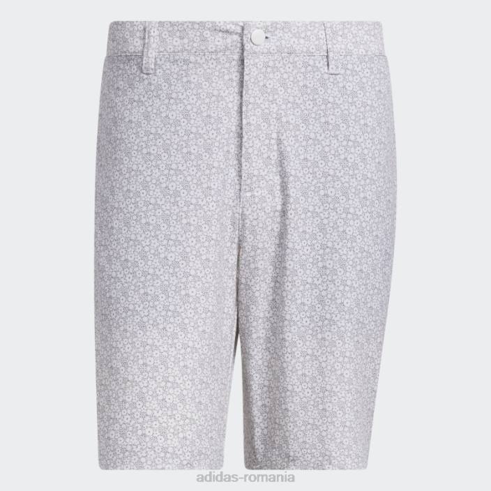 Adidas pantaloni scurți de golf imprimați ultimate365 de nouă inci, albi bărbați alb/gri 2JBN6643