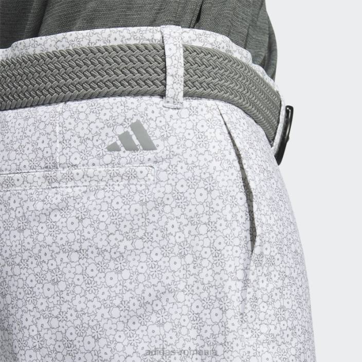 Adidas pantaloni scurți de golf imprimați ultimate365 de nouă inci, albi bărbați alb/gri 2JBN6643