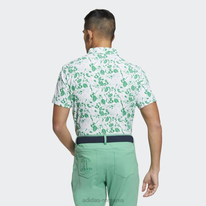 Adidas play verde tricou polo grafic alb bărbați alb/verde 2JBN13976