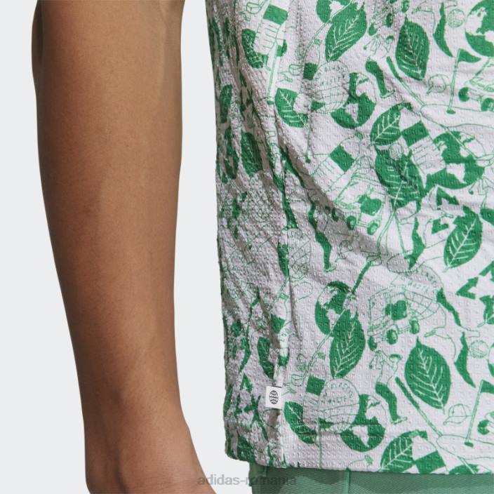 Adidas play verde tricou polo grafic alb bărbați alb/verde 2JBN13976
