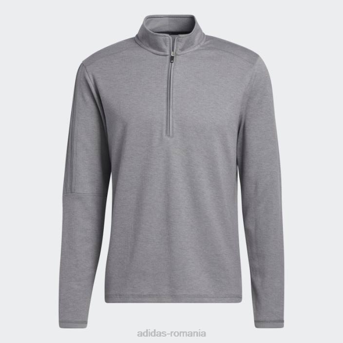 Adidas pulover cu fermoar sfert, gri mel, 3 dungi adidas bărbați gri mel 2JBN6297