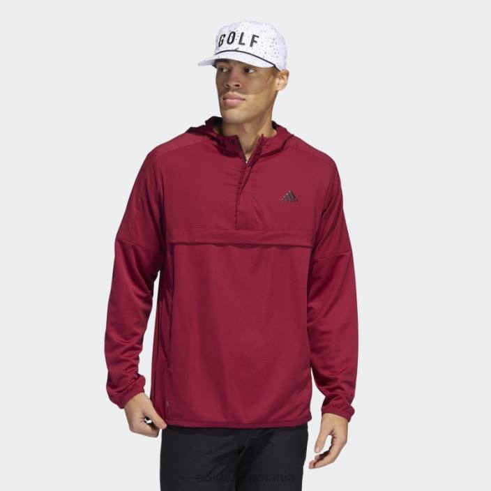 Adidas pulover cu jumătate de fermoar anorac visiniu bărbați Burgundia 2JBN1643