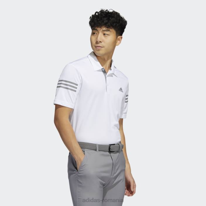 Adidas tricou polo alb cu 3 dungi adidas bărbați alb 2JBN999
