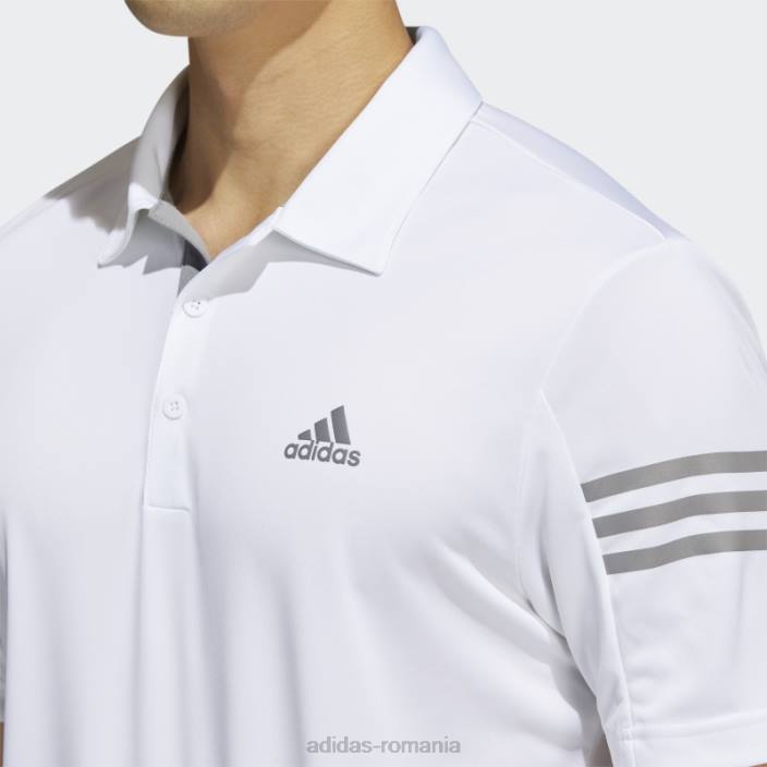 Adidas tricou polo alb cu 3 dungi adidas bărbați alb 2JBN999
