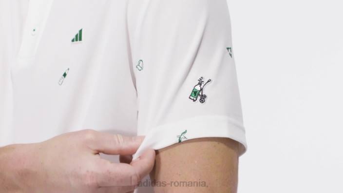 Adidas tricou polo alb play verde monogram bărbați alb 2JBN13234