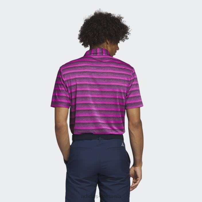 Adidas tricou polo cu dungi negru în două culori bărbați negru/fucsia 2JBN6404