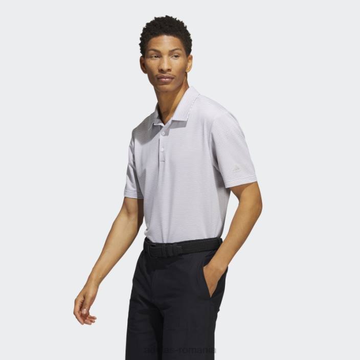 Adidas tricou polo cu dungi ottomane gri bărbați gri/alb 2JBN5780