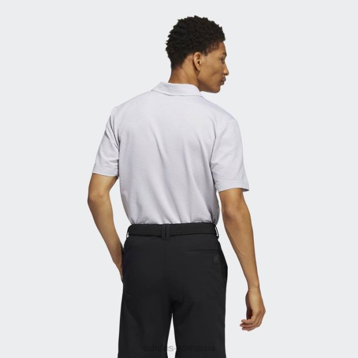 Adidas tricou polo cu dungi ottomane gri bărbați gri/alb 2JBN5780