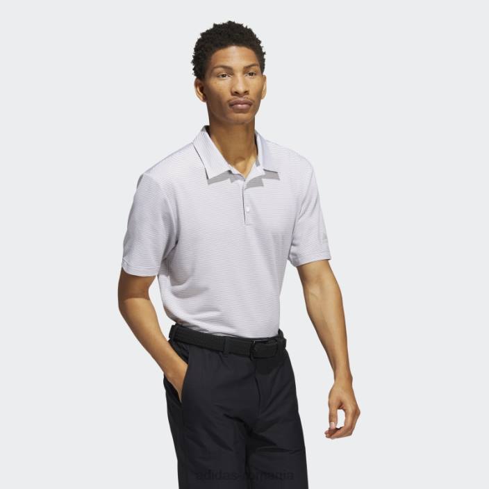 Adidas tricou polo cu dungi ottomane gri bărbați gri/alb 2JBN5780