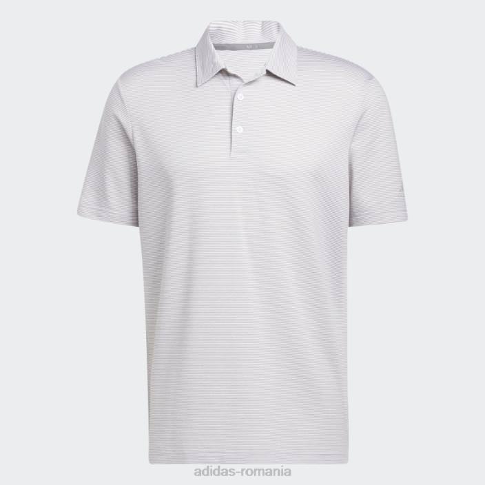 Adidas tricou polo cu dungi ottomane gri bărbați gri/alb 2JBN5780