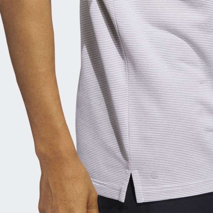 Adidas tricou polo cu dungi ottomane gri bărbați gri/alb 2JBN5780