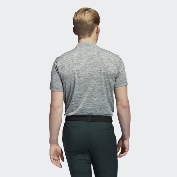 Adidas tricou polo cu dungi texturate verde bărbați verde 2JBN14704