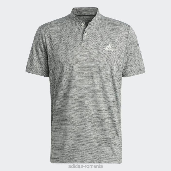 Adidas tricou polo cu dungi texturate verde bărbați verde 2JBN14704
