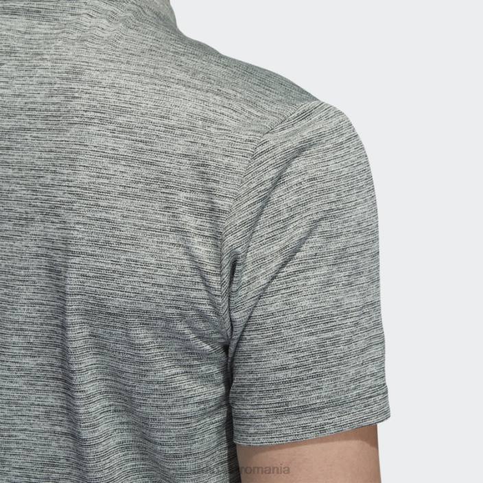 Adidas tricou polo cu dungi texturate verde bărbați verde 2JBN14704