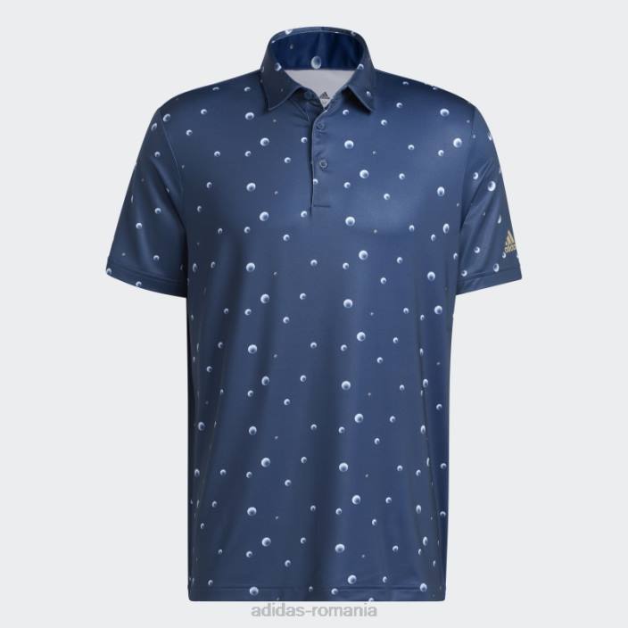 Adidas tricou polo cu imprimeu integral ultimate365 bleumarin bărbați bleumarin/alb/canepa 2JBN6031
