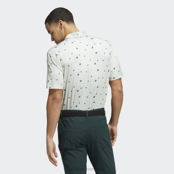 Adidas tricou polo cu imprimeu integral ultimate365 verde bărbați verde galben 2JBN1511