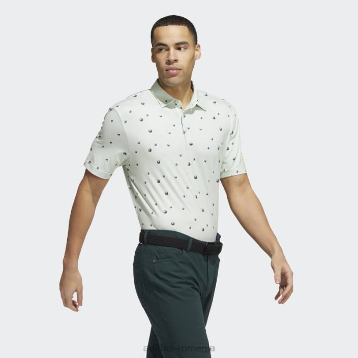 Adidas tricou polo cu imprimeu integral ultimate365 verde bărbați verde galben 2JBN1511