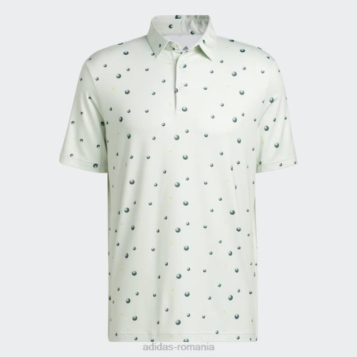 Adidas tricou polo cu imprimeu integral ultimate365 verde bărbați verde galben 2JBN1511