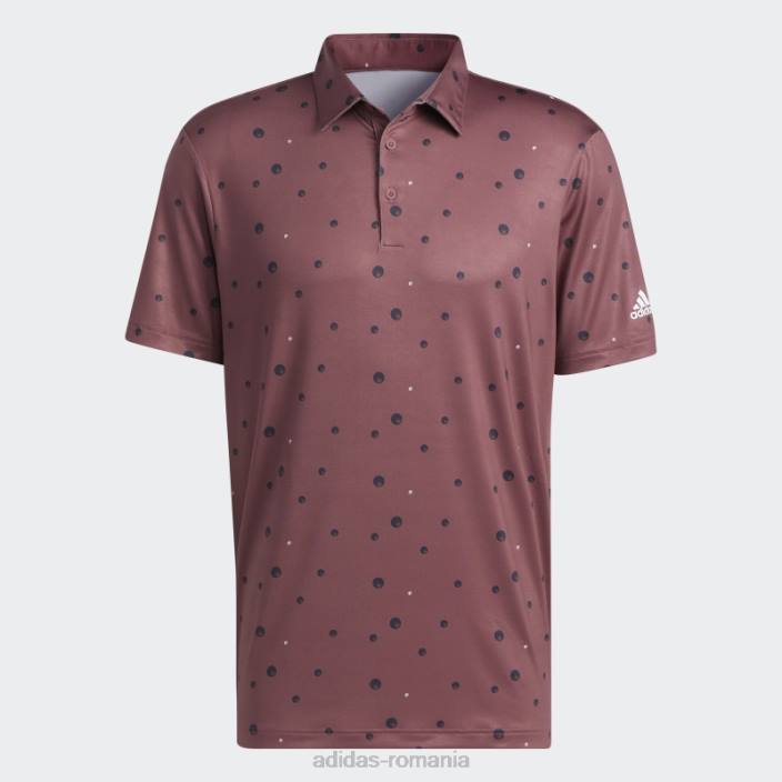 Adidas tricou polo cu imprimeu integral ultimate365 visiniu bărbați visiniu/marine/alb 2JBN14756