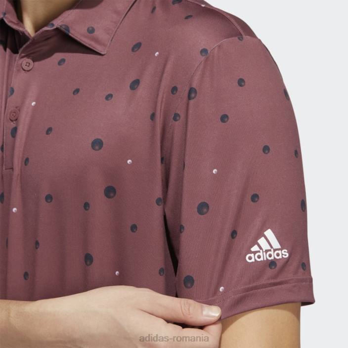 Adidas tricou polo cu imprimeu integral ultimate365 visiniu bărbați visiniu/marine/alb 2JBN14756