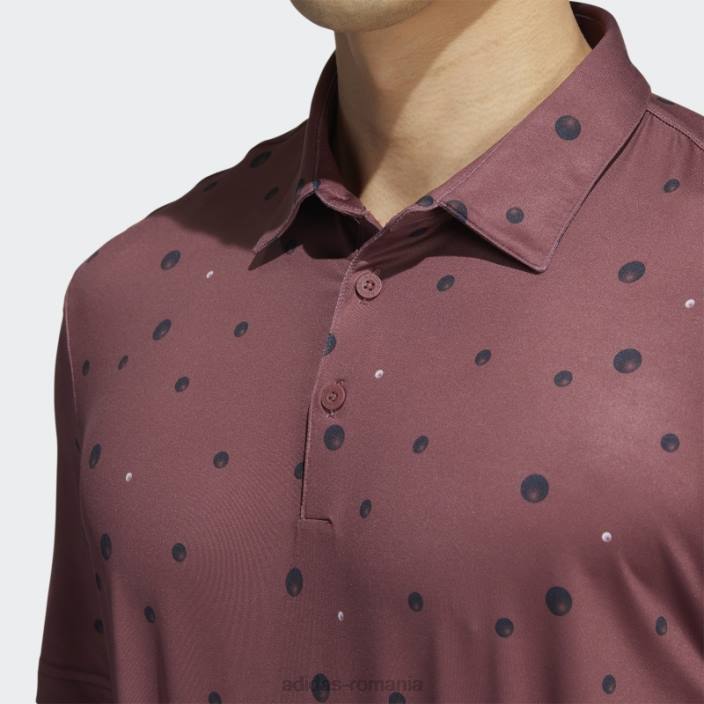 Adidas tricou polo cu imprimeu integral ultimate365 visiniu bărbați visiniu/marine/alb 2JBN14756