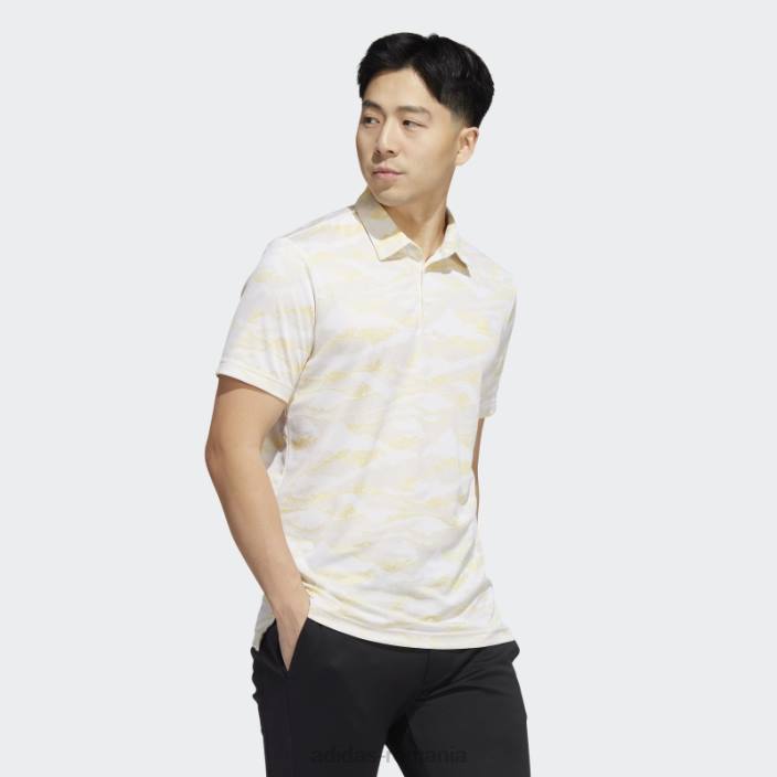 Adidas tricou polo cu imprimeu orizont alb bărbați alb/beatitudine/galben 2JBN14978