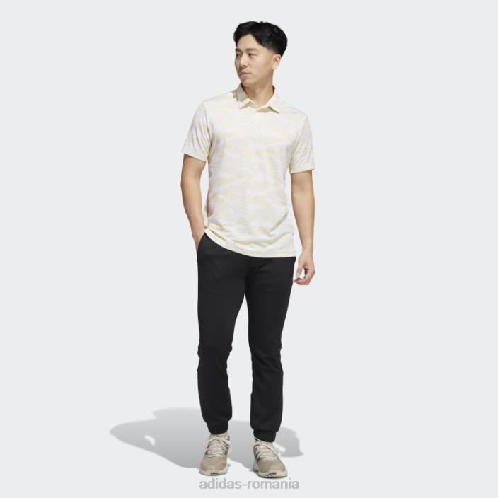 Adidas tricou polo cu imprimeu orizont alb bărbați alb/beatitudine/galben 2JBN14978