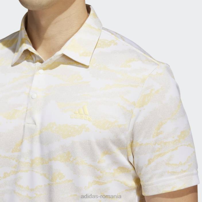 Adidas tricou polo cu imprimeu orizont alb bărbați alb/beatitudine/galben 2JBN14978