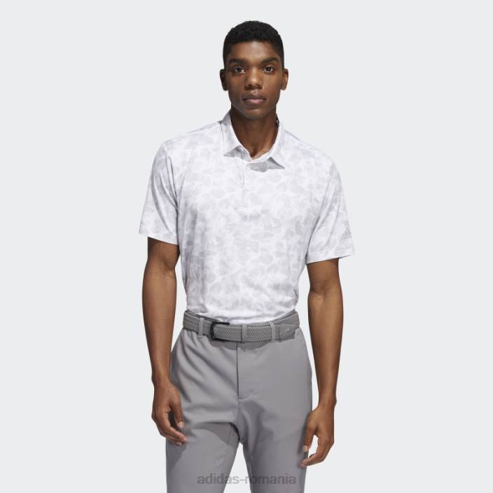 Adidas tricou polo cu imprimeu prisma alb bărbați alb/gri 2JBN1123