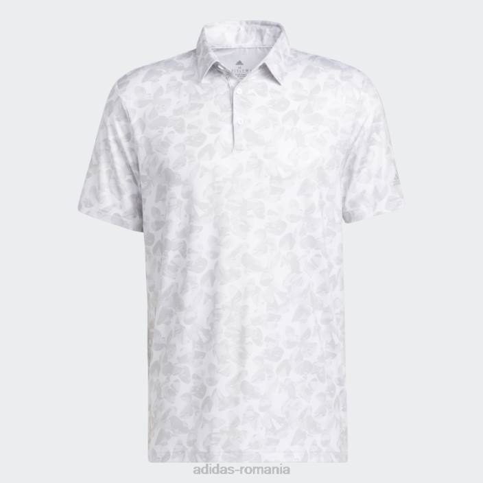 Adidas tricou polo cu imprimeu prisma alb bărbați alb/gri 2JBN1123