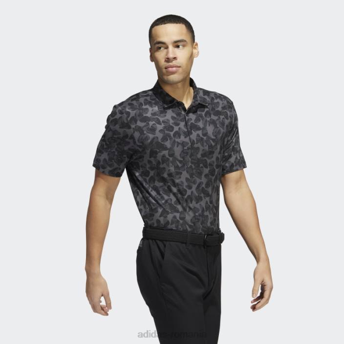 Adidas tricou polo cu imprimeu prisma la moda neagra bărbați gri/negru 2JBN1575