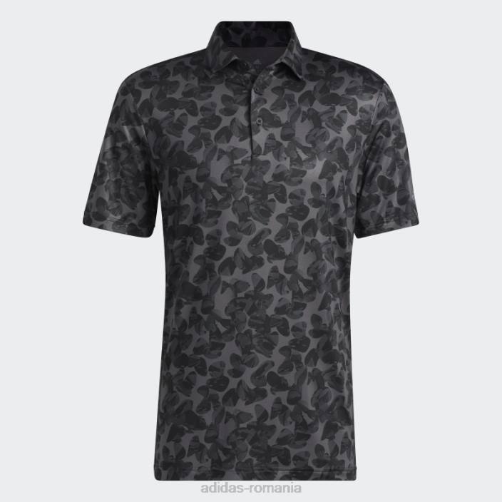Adidas tricou polo cu imprimeu prisma la moda neagra bărbați gri/negru 2JBN1575
