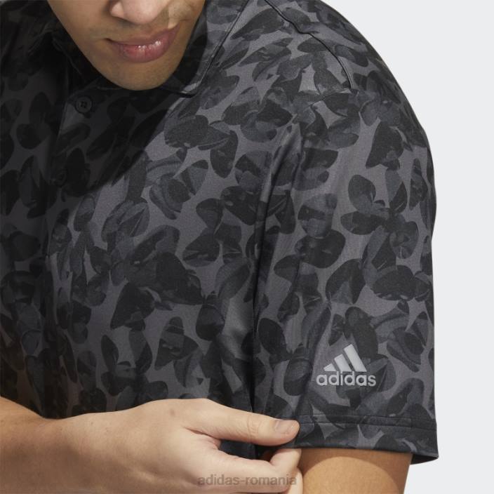 Adidas tricou polo cu imprimeu prisma la moda neagra bărbați gri/negru 2JBN1575
