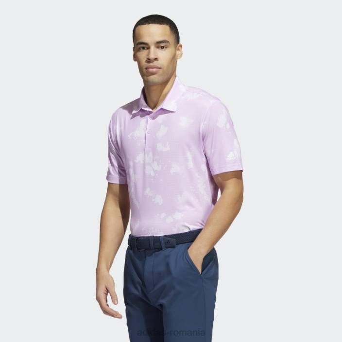 Adidas tricou polo cu imprimeu stropit liliac adidas bărbați liliac/alb 2JBN1602