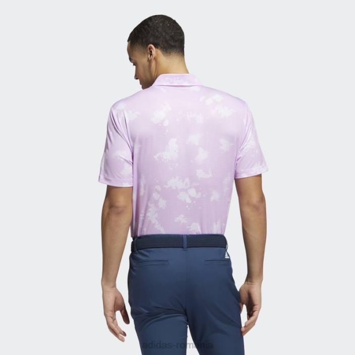 Adidas tricou polo cu imprimeu stropit liliac adidas bărbați liliac/alb 2JBN1602