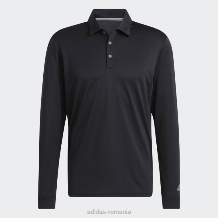 Adidas tricou polo cu maneca lunga negru bărbați negru 2JBN1183