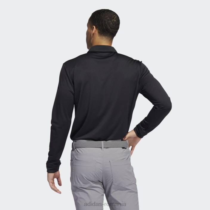 Adidas tricou polo cu maneca lunga negru bărbați negru 2JBN6488